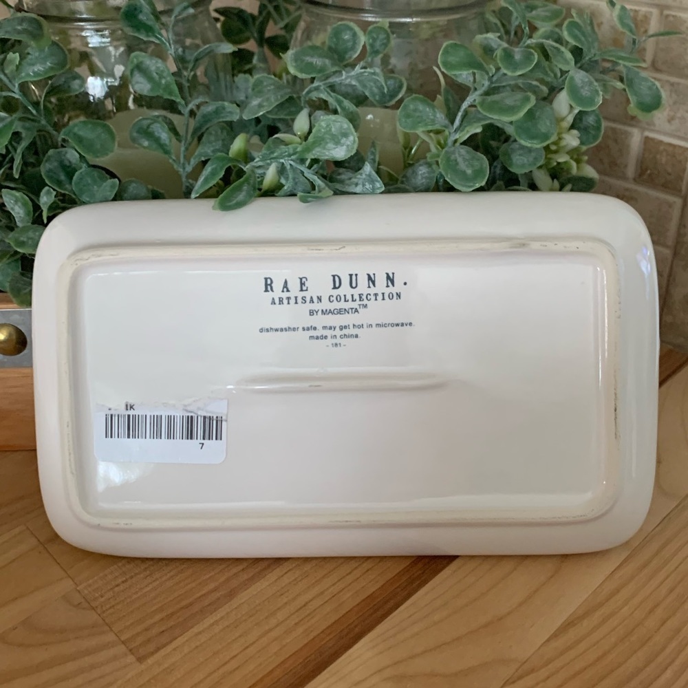 RAE DUNN “BRUNCH” LL CERAMIC BUTTER DISH W/HANDLE - Picture 8 of 8